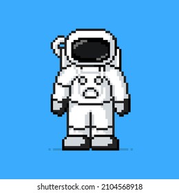 Astronaut Character In Pixel Art Style