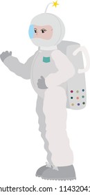 An astronaut character ready for space