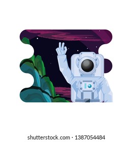 astronaut character in space scene