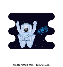 astronaut character in space scene
