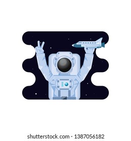 astronaut character in space scene