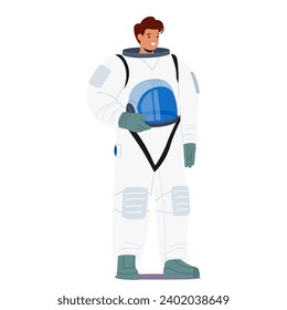 Astronaut Character in Space Suit, Highly Trained Space Explorer Who Travel Beyond Earth Atmosphere, Conduct Experiments, Repair Spacecraft, And Endure Rigorous Physical Training To Navigate Galaxy