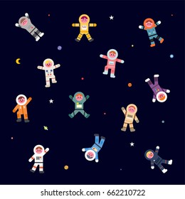 astronaut character space vector illustration flat design