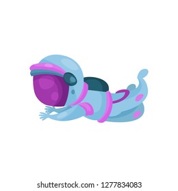 Astronaut character, spaceman working in Space cartoon vector Illustration