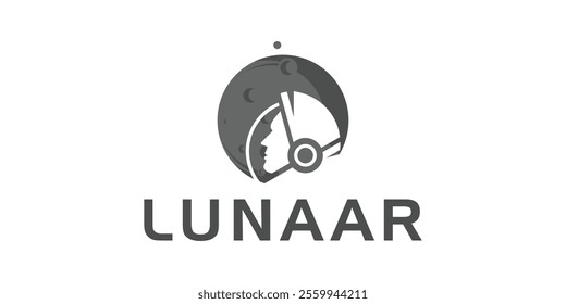 Astronaut character in spacesuit with moon background