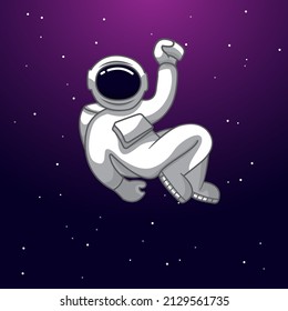 astronaut character vector, good for children books, story character, sticker printing, etc.