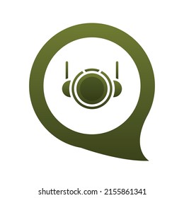astronaut chat gradient logo design template icon