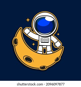 an astronaut climb out from the hole of space.Vector illustration