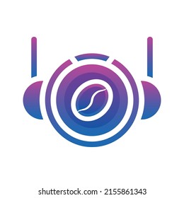 astronaut coffee gradient logo design template icon