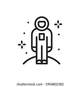 Astronaut color line icon. Pictogram for web page, mobile app, promo. Editable stroke.