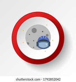 Astronaut colored button icon. Element of space illustration. Signs and symbols icon can be used for web, logo, mobile app, UI, UX