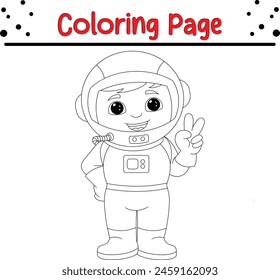  astronaut coloring book page for children