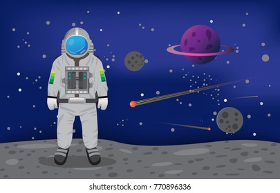 Astronaut , comet  vector design