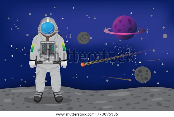 Astronaut , comet  vector\
design