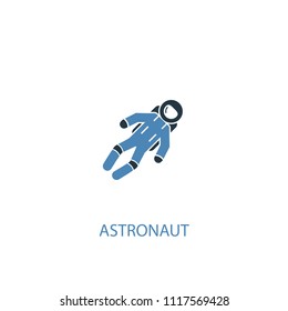 astronaut concept 2 colored icon. Simple blue element illustration. astronaut concept symbol design from space exploration set. Can be used for web and mobile UI/UX