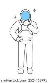 Astronauta em uma pose confiante, Ilustração de vetor