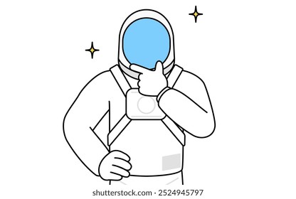 Astronauta em uma pose confiante, Ilustração de vetor
