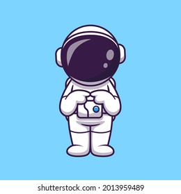 Astronaut Confused Cartoon Vector Icon Illustration. Science Technology Icon Concept Isolated Premium Vector. Flat Cartoon Style