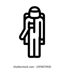 Astronaut Cosmic Suit Icon Vector. Outline Astronaut Cosmic Suit Sign. Isolated Contour Symbol Illustration