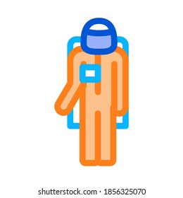 Astronaut Cosmic Suit Icon Vector. Outline Astronaut Cosmic Suit Sign. Isolated Contour Symbol Illustration