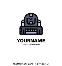 Astronaut, Cosmonaut, Explorer, Helmet, Protection Business Logo Template. Flat Color