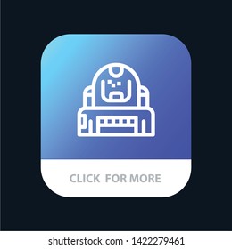 Astronaut, Cosmonaut, Explorer, Helmet, Protection Mobile App Button. Android and IOS Line Version