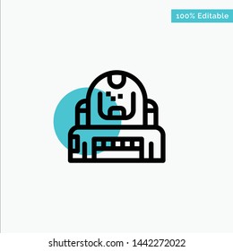 Astronaut, Cosmonaut, Explorer, Helmet, Protection turquoise highlight circle point Vector icon