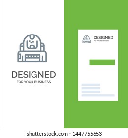 Astronaut, Cosmonaut, Explorer, Helmet, Protection Grey Logo Design and Business Card Template