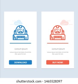 Astronaut, Cosmonaut, Explorer, Helmet, Protection  Blue and Red Download and Buy Now web Widget Card Template. Vector Icon Template background