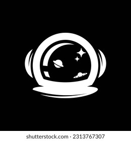 Astronaut cosmonaut helmet space logo vector