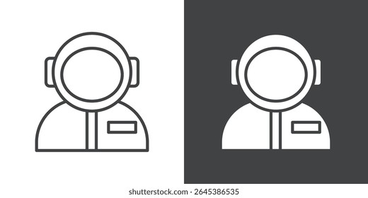 Astronaut or cosmonaut icon symbol illustration logo