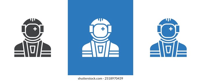 Astronaut or cosmonaut icon thin line illustration