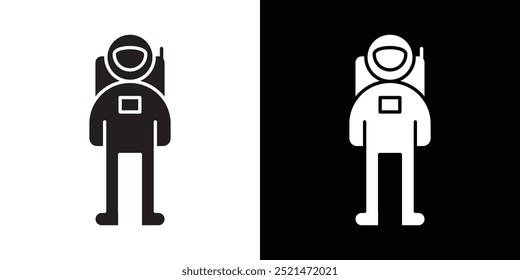 Astronaut or cosmonaut icon Vector flat thin line illustration