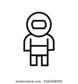 Astronaut or cosmonaut icon vector line logo art