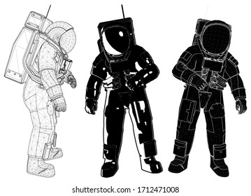 Astronaut Cosmonaut Spaceman Vector 01. Illustration Isolated On White Background. A Vector Illustration Of Astronaut.