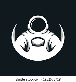Astronaut Cosmos Vector Logo Design