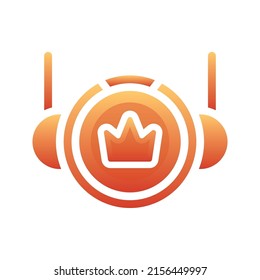 astronaut crown gradient logo design template icon