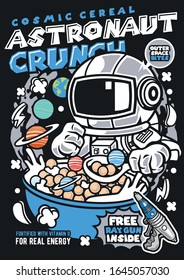 Astronaut Crunch Funny Vector Design
