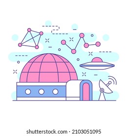 Astronaut cute concept website illustration design 2