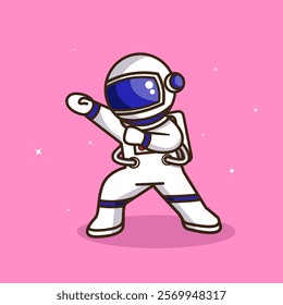 Astronaut cute dance vector cartoon design style 