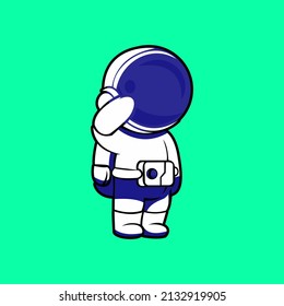 Astronaut cute illustration. Icon vector illustration