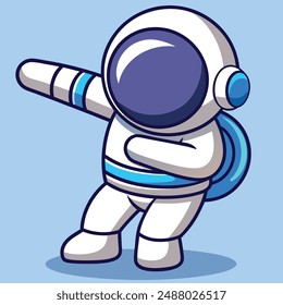 Astronaut Dabbing Cartoon Vector Icon