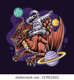 Astronauta Dabbing On Dragon In Space