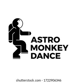 astronaut dancing and walking logo vector illustration