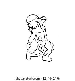 Astronaut dancing. Without background