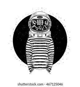 Astronaut, Defy The Gravity, Concept Illustration, T-shirt Print