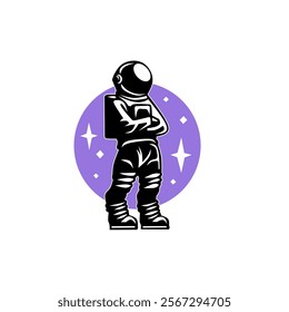 astronaut design logo in flat style