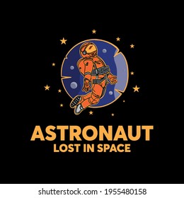 astronaut design logo vector. astronaut illustration vector