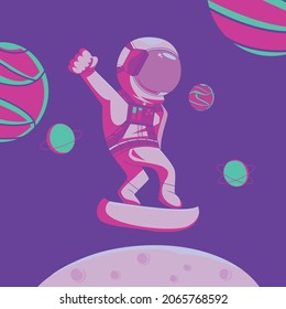 astronaut design vector spacde time