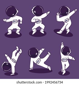 Astronaut disco party dancing vector